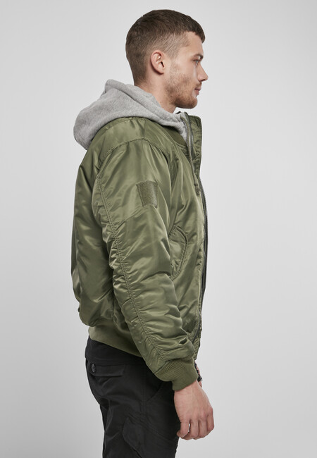 Brandit Hooded MA1 Bomber Jacket olive/grey - Gangstagroup.hu - Online Hip  Hop Fashion Store