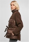 Urban Classics Ladies Sherpa Mix Puffer Jacket brown