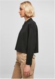 Urban Classics Ladies Short Oversized Polo Longsleeve black