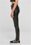 Urban Classics Ladies Mid Waist Synthetic Leather Pants black
