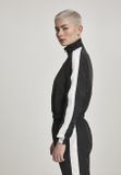Urban Classics Ladies Short Striped Crinkle Track Jacket blk/wht