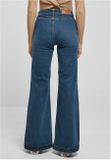 Urban Classics Ladies Vintage Flared Denim Pants deepblue washed
