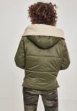 Urban Classics Ladies Sherpa Hooded Jacket darkolive/darksand