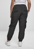 Urban Classics Ladies High Waist Crinkle Nylon Cargo Pants black