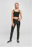 Urban Classics Ladies Mid Waist Synthetic Leather Pants black