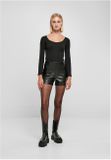 Urban Classics Ladies Synthetic Leather Shorts black
