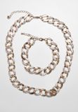 Urban Classics Basic Diamond Necklace And Bracelet Set gold