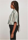 Urban Classics Ladies Short Oversized Stripe Shirt greenlancer/softseagrass