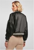 Urban Classics Ladies Short Oversized Satin College Jacket black