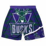 Mitchell &amp; Ness shorts Milwaukee Bucks Lakers Jumbotron 2.0 Submimated Mesh Shorts purple