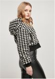 Urban Classics Ladies Short Oversized AOP Sherpa Jacket blackhoundstooth