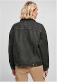 Urban Classics Ladies Oversized Sherpa Denim Jacket black washed