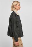 Urban Classics Ladies Oversized Sherpa Denim Jacket black washed