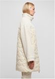 Urban Classics Ladies Oversized Sherpa Quilted Coat softseagrass/whitesand