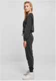 Urban Classics Ladies Small Embroidery Long Sleeve Terry Jumpsuit black