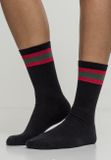 Urban Classics Stripy Sport Socks 2-Pack black/firered/green