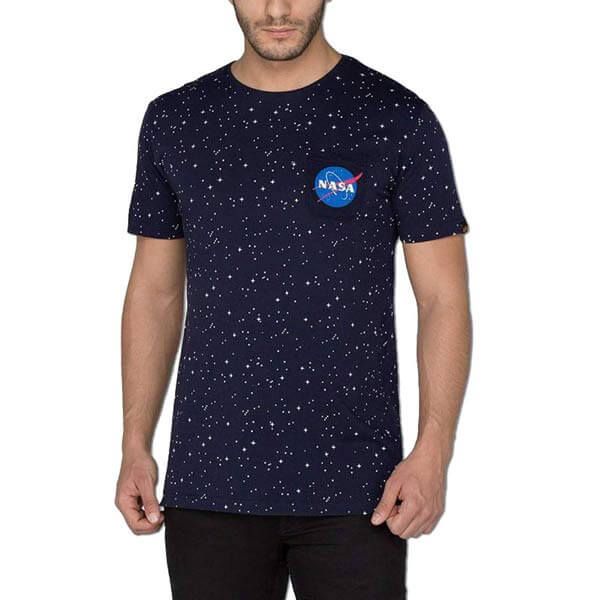 Férfi póló Alpha Industries Starry T-Shirt Rep. Blue
