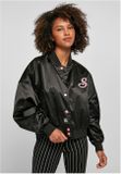 Ladies Starter Satin College Jacket black