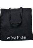 Mr. Tee Bonjour Bitches Oversize Canvas Tote Bag black