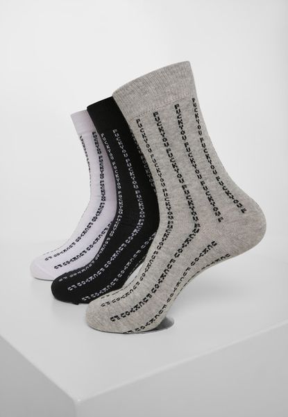 Mr. Tee Fuck You Socks 3-Pack black/grey/white