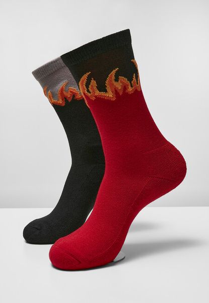 Mr. Tee Long Flame Socks  2-Pack red/black