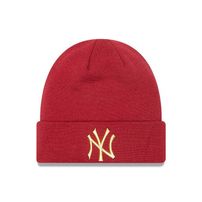 Sapka NEW ERA MLB League essential Cuff knit Metallic logo NY Yankees Red