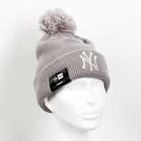Női Sapka New Era MLB WMNS Bobble Cuff Knit NY Yankees Grey