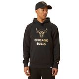 New Era NBA Gold Metallic Logo Hoodie Chicago Bulls Black Gold