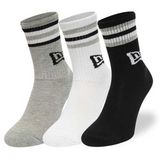 Zokni New Era Retro Stripe crew 3pack socks Black White Grey Unisex