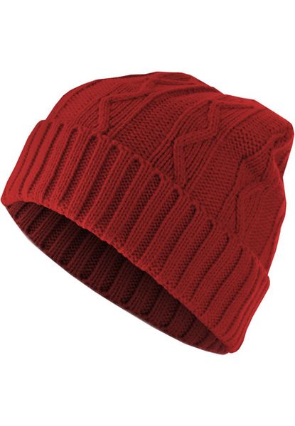 Urban Classics Beanie Cable Flap red