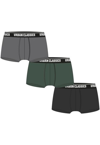 Urban Classics Boxer Shorts 3-Pack grey+darkgreen+black