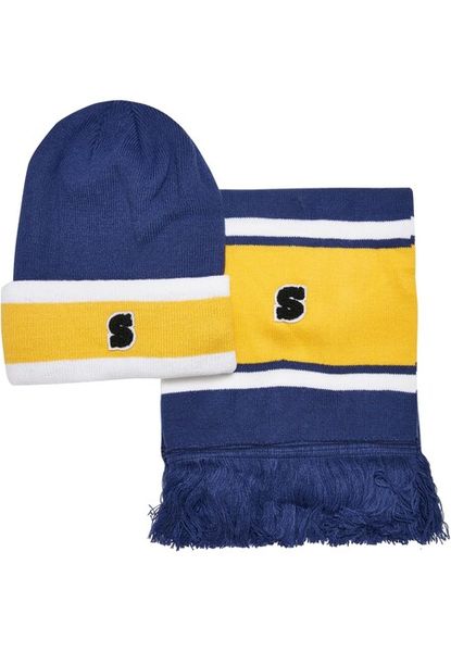 Urban Classics College Team Package Beanie and Scarf spaceblue/californiayellow/wht