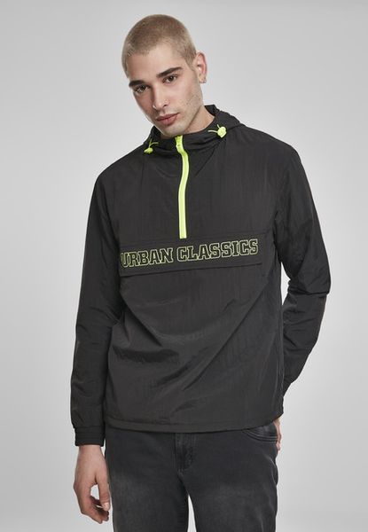Urban Classics Contrast Pull Over Jacket black/electriclime