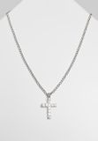 Urban Classics Diamond Cross Necklace silver
