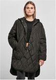 Urban Classics Ladies Oversized Diamond Quilted Hooded Coat black