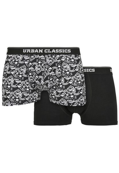 Urban Classics Organic Boxer Shorts 2-Pack detail aop+black