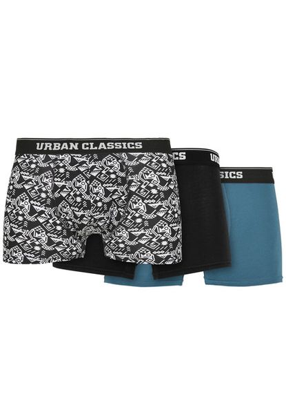 Urban Classics Organic Boxer Shorts 3-Pack detail aop/black/jasper
