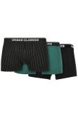 Urban Classics Organic Boxer Shorts 3-Pack pinstripe aop+black+treegreen