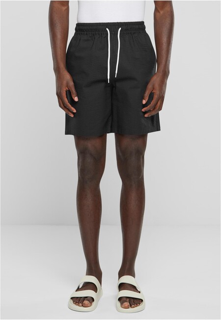 Urban Classics Basic Seersucker Shorts black
